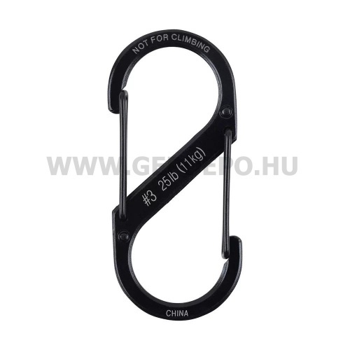 Nite Ize S-Biner acél dupla karabiner, #3, fekete
