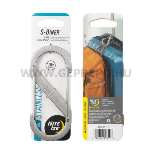 Nite Ize S-Biner acél dupla karabiner, #5, acél