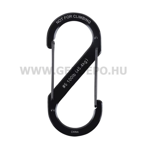 Nite Ize S-Biner acél dupla karabiner, #5, fekete
