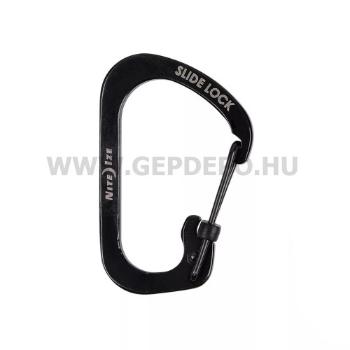 Nite Ize Slidelock rozsdamentes acél karabiner, #2, fekete