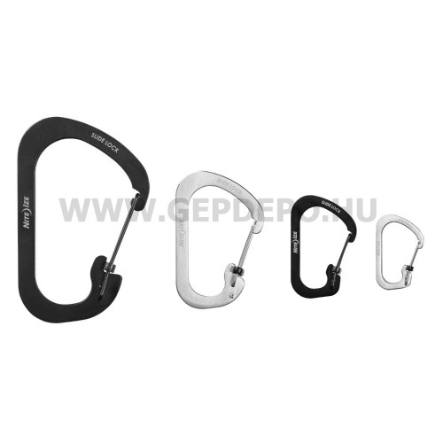 Nite Ize Slidelock rozsdamentes acél karabiner, #2, fekete