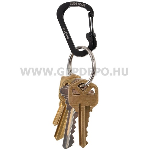 Nite Ize Slidelock rozsdamentes acél karabiner, #2, fekete