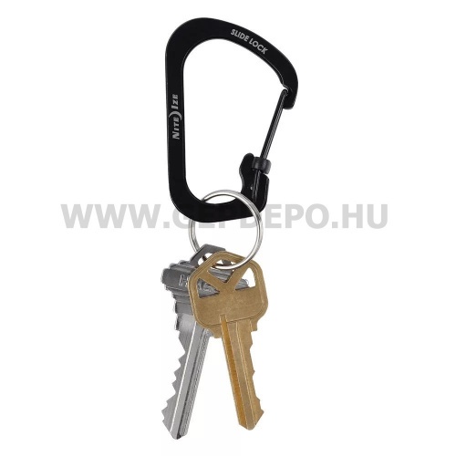 Nite Ize Slidelock rozsdamentes acél karabiner, #3, fekete