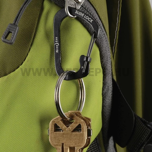 Nite Ize Slidelock rozsdamentes acél karabiner, #3, fekete