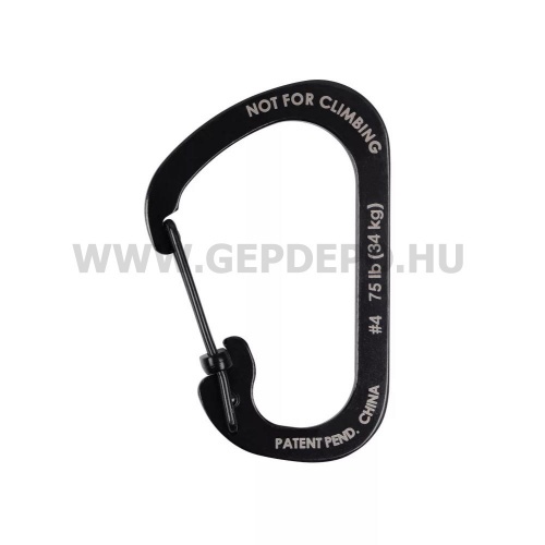 Nite Ize Slidelock rozsdamentes acél karabiner, #4, fekete