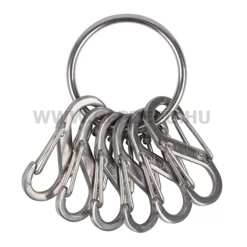 Nite Ize KeyRing acél kulcskarika - 6 db S Biner karabinerrel