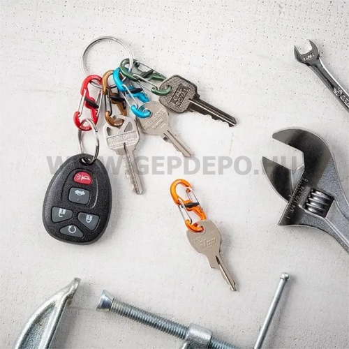 Nite Ize KeyRing acél kulcskarika - 5 db színes alumínium S-Biner karabinerrel