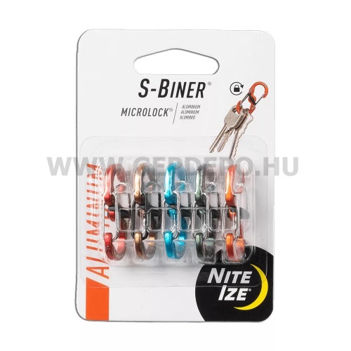 Nite Ize S-Biner MicroLock alumínium karabiner csomag - 5 db, vegyes színű