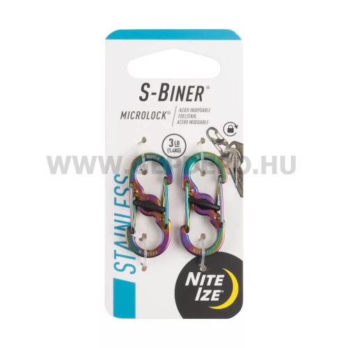 Nite Ize S-Biner MicroLock acél karabiner csomag - 2 db, szivárvány