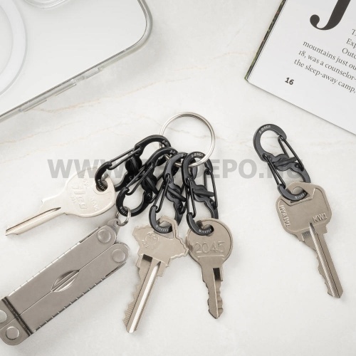 Nite Ize S-Biner MicroLock acél karabiner csomag - 5 db, fekete
