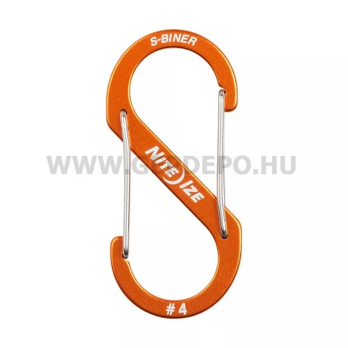 Nite Ize S-Biner alumínium karabiner, #4, narancssárga