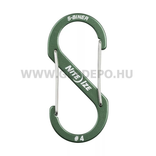 Nite Ize S-Biner alumínium karabiner, #4, olajzöld