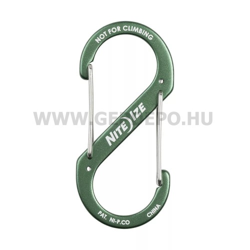 Nite Ize S-Biner alumínium karabiner, #4, olajzöld