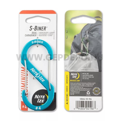 Nite Ize S-Biner alumínium karabiner, #4, kék