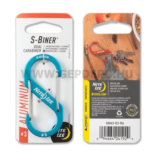 Nite Ize S-Biner alumínium karabiner, #3, kék