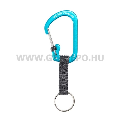 Nite Ize SlideLock alumínium karabiner kulcstartó hevederrel, kék