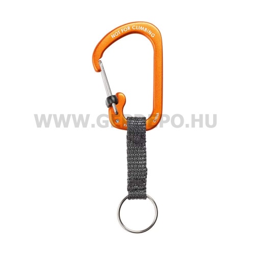 Nite Ize SlideLock alumínium karabiner kulcstartó hevederrel, narancs