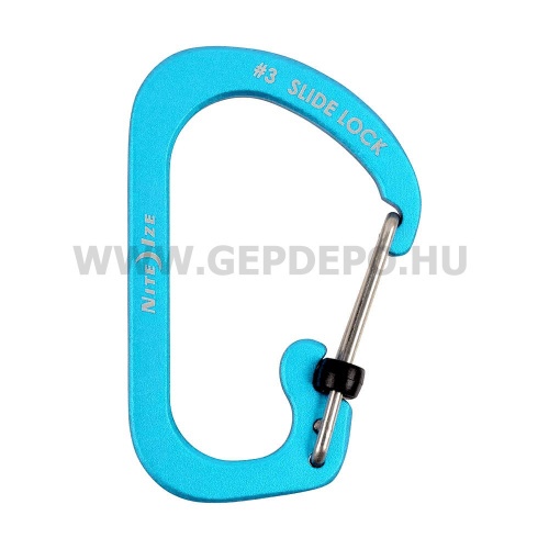 Nite Ize SlideLock reteszelhető alumínium karabiner #3, kék