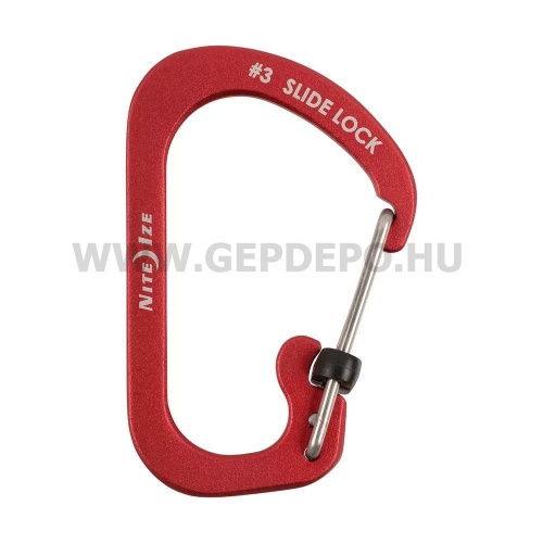 Nite Ize SlideLock reteszelhető alumínium karabiner #3, piros