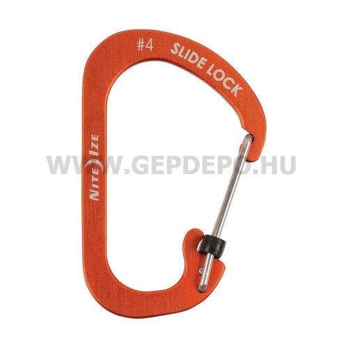 Nite Ize SlideLock reteszelhető alumínium karabiner #4, narancssárga