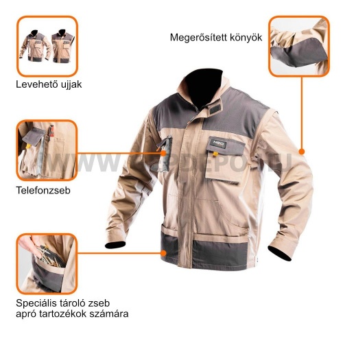 Neo dzseki lezippzározható ujjakkal XXL/58