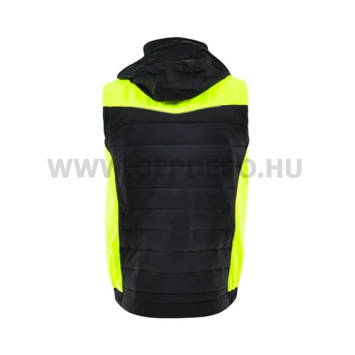 Sara Comfort Plus bélelt mellény, fekete/láthatósági sárga - XL