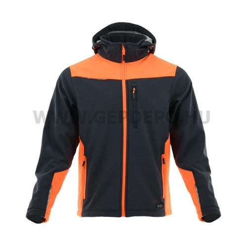 Sara Comfort Plus softshell kabát, szürke/láthatósági narancssárga - L