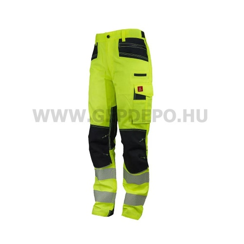 Urgent 713 fényvisszaverő nadrág, láthatósági sárga/fekete - XL/56