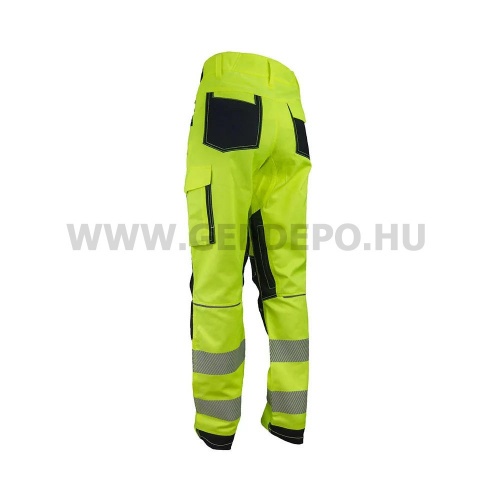Urgent 713 fényvisszaverő nadrág, láthatósági sárga/fekete - XL/56