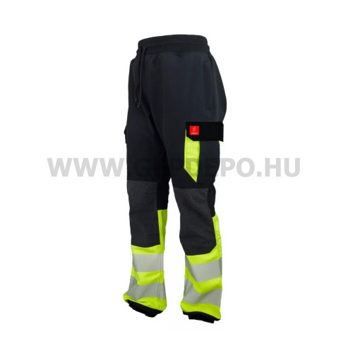 Urgent 721 fényvisszaverő softshell nadrág, fekete/láthatósági sárga - S
