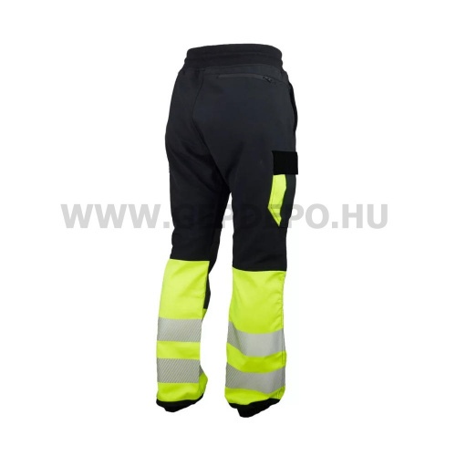 Urgent 721 fényvisszaverő softshell nadrág, fekete/láthatósági sárga - S