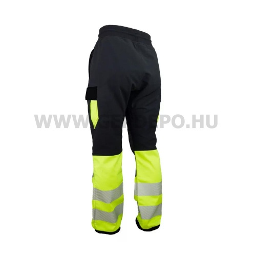 Urgent 721 fényvisszaverő softshell nadrág, fekete/láthatósági sárga - L