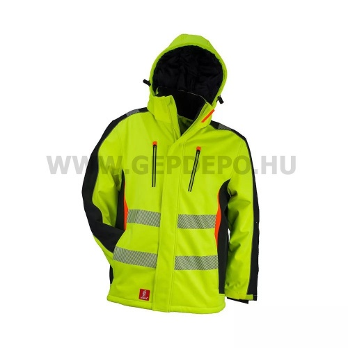 Urgent 980 fényvisszaverő, bélelt softshell kabát, láthatósági sárga - XXL