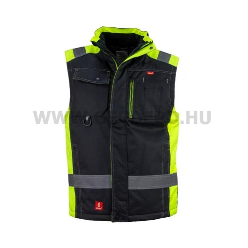 Urgent BZR-7230 bélelt mellény, fekete/láthatósági sárga - L