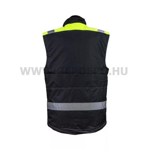 Urgent BZR-7230 bélelt mellény, fekete/láthatósági sárga - L