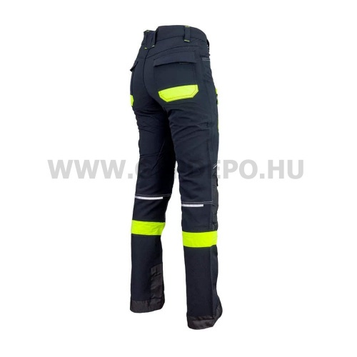 Urgent 719 softshell nadrág, fekete/láthatósági sárga - S/46
