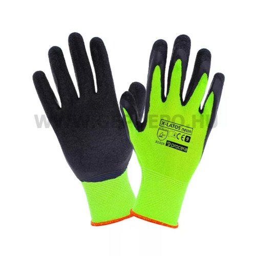 Procera X-Latos mártott kesztyű, neon - XXL/11