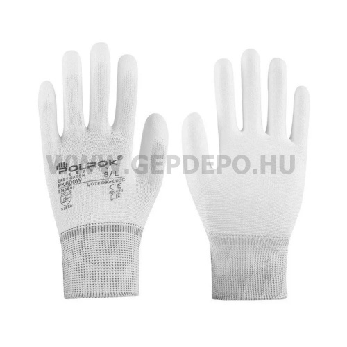 Polrok 600W PU mártott kesztyű, fehér - XXXL/11