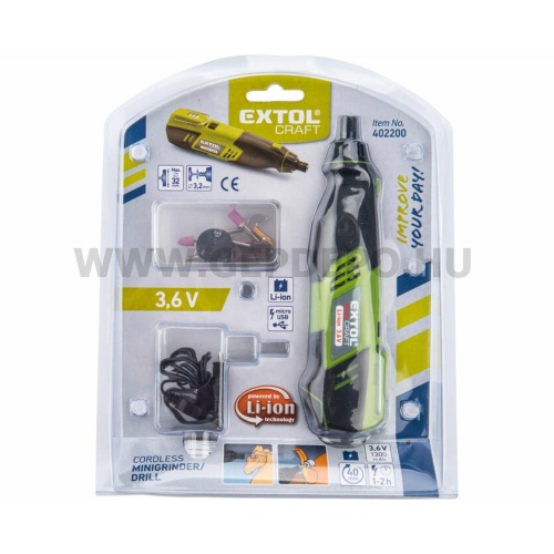 Extol akkus mini köszörű és fúrógép LI-ION  3,6v