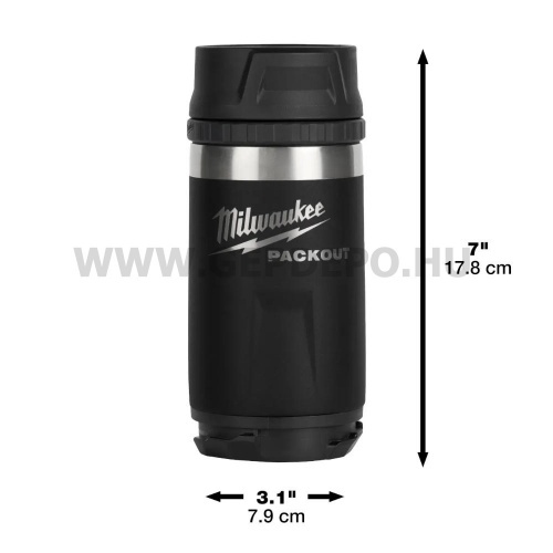 Milwaukee PACKOUT pohár ivófedéllel - 532 ml, fekete