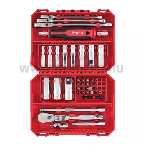 Milwaukee 1/4" racsnis dugó-, és villáskulcs készlet - 42 részes, kofferben