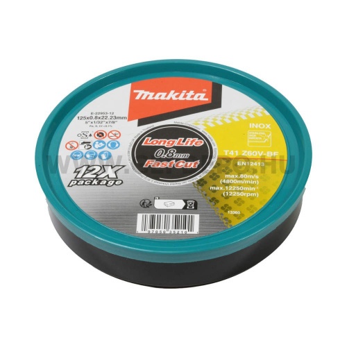 Makita vágótárcsa inoxhoz 125x0,8mm12 darab