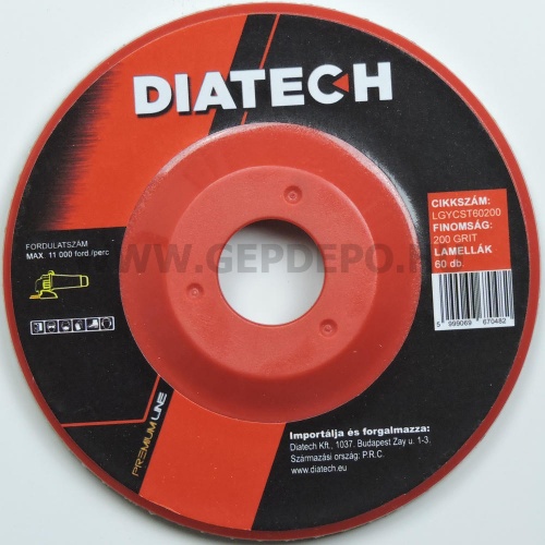 Diatech lamellás gyémánt csiszoló tányér 115/60/200