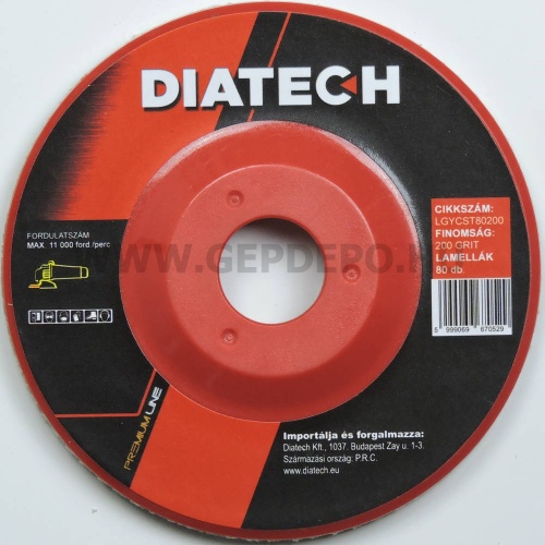 Diatech lamellás gyémánt csiszoló tányér 115/80/200