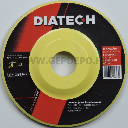 Diatech lamellás gyémánt csiszoló tányér 115/80/400