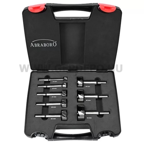 Abraboro Black Wave forstner fúró készlet - 8 részes, fadobozban