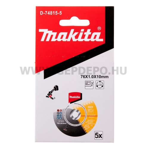 Makita vágótárcsa fém/INOX 76mm 5 darabos
