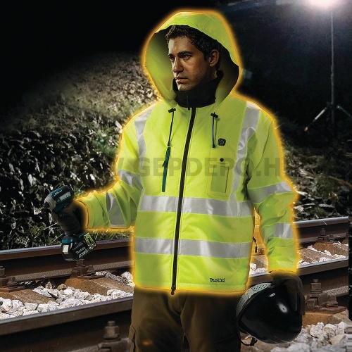 Makita DCJ206ZS fűthető kabát, NEON S