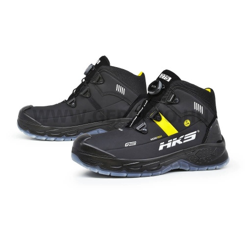 HKS RS 275 BOA gyorsfűzős S3 ESD bakancs, fekete/sárga - 43
