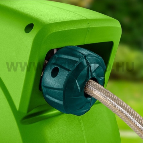 VERTO Autómata tömlődob, 20 m locsolótömlő + 2 m csatlakozó tömlő, 10 bar, PP ház, PVC tömlő, falra